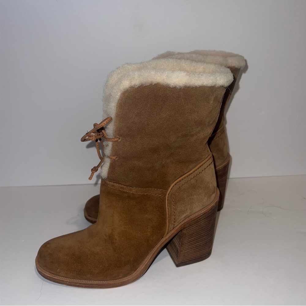 UGG Brown Suede Heeled Boots